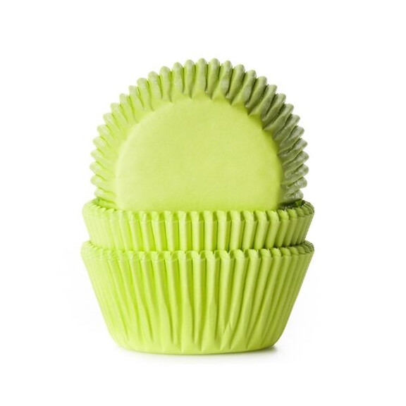 Košíčky na cupcake, priemer 5 cm, 50 ks limetková farba | HOUSE OF MARIE, HM1685