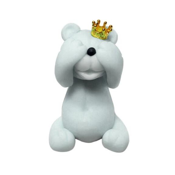 Medvedík s korunkou, cukrová figúrka 6 cm, popolnatý | MAGMART, ZW-MK