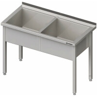 Nerezový veľkokapacitný dvojdrez na nohách 1200x600x850 mm, hĺbka: 300 mm | STALGAST, 981376120