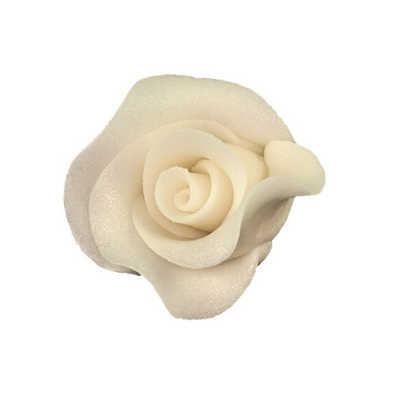 Kvet ruže stredný z cukru 3 cm, ecru | MAGMART, RS 02