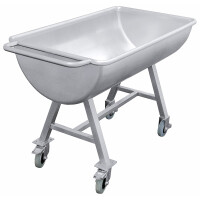 Nerezová vaňa na čtyřech kolech s brzdou, 200 l, 1610x650x825 mm | CONTACTO, 402/200