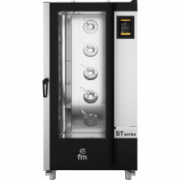 Elektrický, parný konvektomat, pekárenský 16x 600x400 mm, dotykové ovládanie, 885x980x1880 mm, s vozíkom v sade | FM INDUSTRIAL, ST Series Bakery-Big