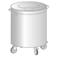 Pojazdný odpadkový koš z nerezovej ocele 75 l, 450x605 mm | DORA METAL, DM-3415