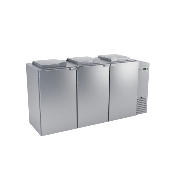 Chladnička na odpady z nerezovej ocele s izolovaným dnom a 3 komorami 240 l, 2580x866x1346 mm | DORA METAL, BLOD-3240