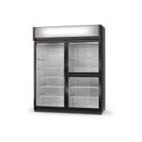 Chladiaca skriňa jednostranne presklená s krídlovými dverami, dvojkomorová, trojdverová, horný agregát, 3. tr., 1600x750x2020 mm | RAPA, SCh - S 1600 