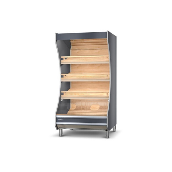 Modul pre regál pekársky s lakovaným opláštením, osvetlenie LED, horné osvetlenie, bukové police naklonené, 1800x800x2030 mm | RAPA, RP-B
