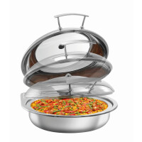 Bufetový ohrievač, okrúhly, 6,2 l, hydraulický pánt, pre indukčnú alebo sklokeramickú varnú dosku, 435x472x185 mm | BARTSCHER, Chafing dish Flexible