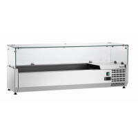 Chladiaci nadstavec z nerezovej ocele, sklenené veko, 5x GN1/4, 1200x335x459 mm | BARTSCHER, GL4-1201