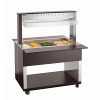 Bufetový vozík, ohrevný 3x GN1/1, Barva: wenge, 1170x1250x1510 mm | BARTSCHER, W3110-200W