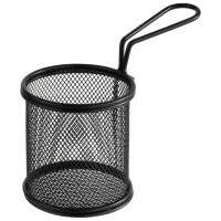 Čierny košík na hranolky s priemerom 9 cm | APS, Snackholder
