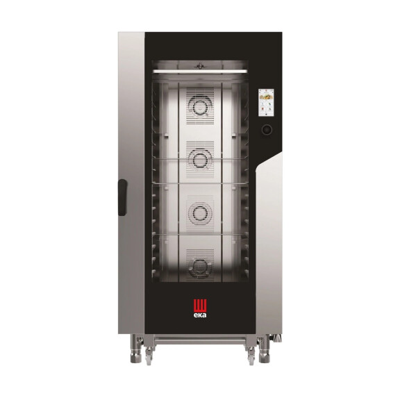 Konvektomat plynový 16x 600x400, s priamym nástrekom, dotyková obrazovka, s umývacím systémom a sondou | EKA, Millennial Touch Screen BAKERY