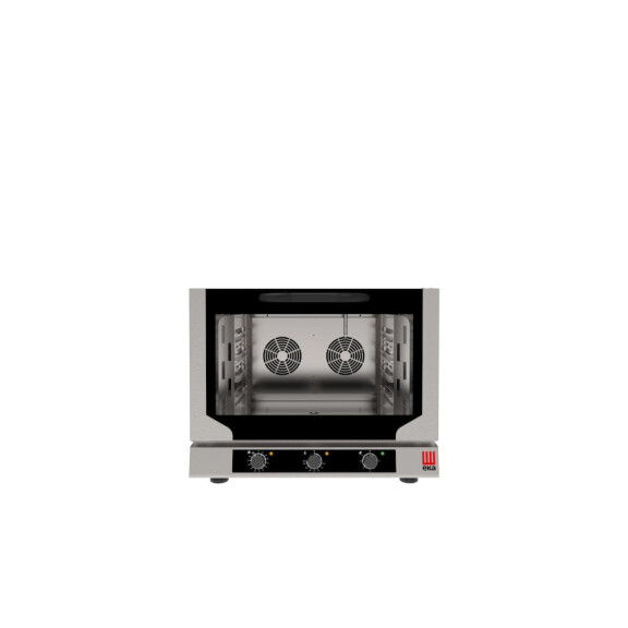 Konvekčná rúra so zvlhčovaním vzduchu 4x 530x325 mm GN1/1, elektrická, elektromechanicky ovládaná, GN 1/1, 400V/6400W, 784x752x634 mm | EKA, Evolution