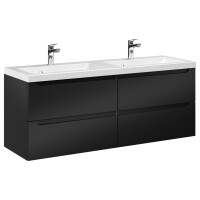 Szafka Wisząca Z Umywalką ETH 120 cm DUO - Czarny Mat