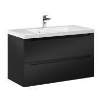 Szafka Wisząca Z Umywalką ETH 80 cm - Czarny Mat