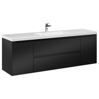 Szafka Wisząca Z Umywalką ETH 140 cm D - Czarny Mat
