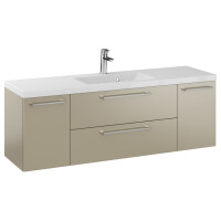 Szafka Wisząca Z Umywalką RON 140 cm D - Cappuccino Mat - Uchwyty Chromowane