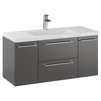 Szafka Wisząca Z Umywalką RON 100 cm D - Titan Mat - Uchwyty Chromowane