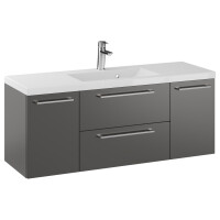 Szafka Wisząca Z Umywalką RON 120 cm D - Titan Mat - Uchwyty Chromowane