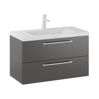 Szafka Wisząca Z Umywalką RON 80 cm - Titan Mat - Uchwyty Białe Matowe