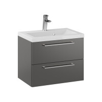 Szafka Wisząca Z Umywalką RON 60 cm - Titan Mat - Uchwyty Chromowane
