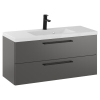 Szafka Wisząca Z Umywalką RON 100 cm - Titan Mat - Uchwyty Czarne Matowe