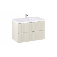 Szafka z Umywalką LOGHOS 90 cm Kaszmir Mat Ryflowana Furni
