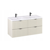 Szafka z Umywalką LOGHOS 120 cm DUO Kaszmir Mat Ryflowana Furni