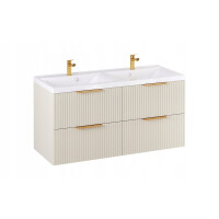 Szafka z Umywalką LOGHOS 120 cm DUO Kaszmir Mat Ryflowana Furni