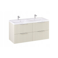 Szafka z Umywalką LOGHOS 120 cm DUO Kaszmir Mat Ryflowana Furni