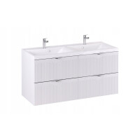 Szafka z Umywalką LOGHOS 120 cm DUO Biały Mat Ryflowana Furni