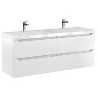 Szafka Wisząca Z Umywalką ETH 120 cm DUO - Biały Mat