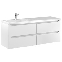 Szafka Wisząca Z Umywalką ETH 120 cm S Lewa - Biały Mat