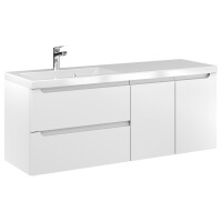 Szafka Wisząca Z Umywalką ETH 120 cm SD Lewa - Biały Mat