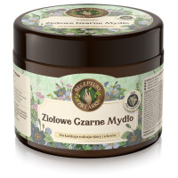 Ziołowe Czarne Mydło do mycia ciała i włosów Receptury Zielarki 300 ml