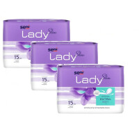3x Seni Lady Slim Extra Wkładki urologiczne dla kobiet 15 szt. (14x29.5cm, 15 szt.)