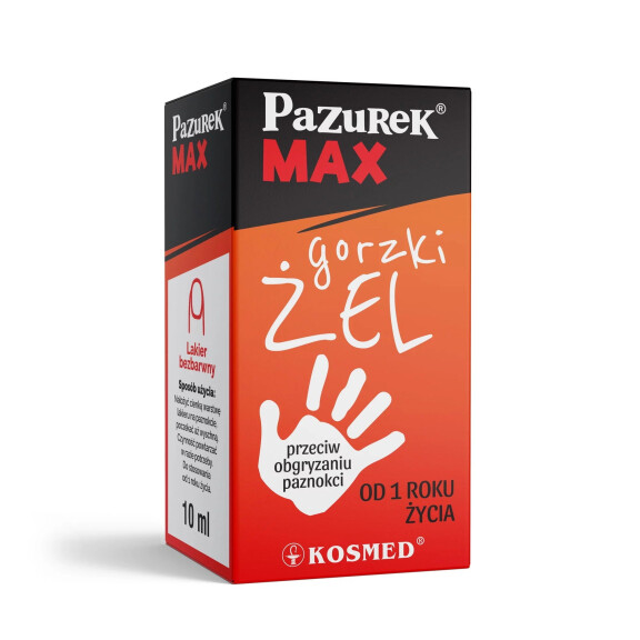 Gorzki lakier przeciw obgryzaniu paznokci Kosmed Pazurek MAX 10 ml