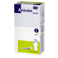 Rękawiczki nitrylowe jednorazowe Ambulex Nitryl białe wydłużone 100 szt. S Biały Nie