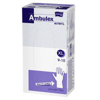 Rękawiczki nitrylowe jednorazowe Ambulex Nitryl białe wydłużone 100 szt. XL Biały Nie