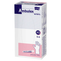 Rękawiczki nitrylowe jednorazowe Ambulex Nitryl białe wydłużone 100 szt. XS Biały Nie