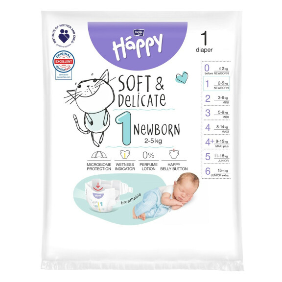 Pieluszki Bella Happy 1 Newborn 2-5 kg 1 szt.