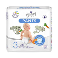 Pieluchomajtki dla dzieci Happy Pants Midi 6-11 kg 26 szt. Folia