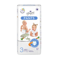 Pieluchomajtki dla dzieci Happy Pants Midi 6-11 kg 48 szt. Folia