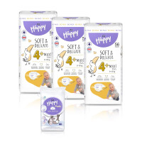 + 1x Płatki kosmetyczne Bella Happy 60 szt. (60 szt.) 3x Pieluszki Bella Happy 4+ Maxi Plus 56 szt. (56 szt.)