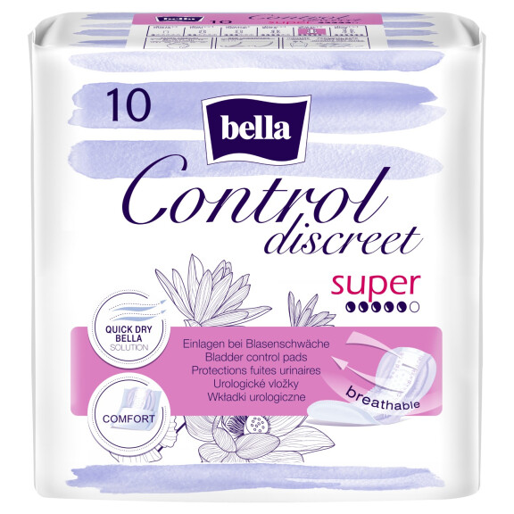 Wkładki urologiczne dla kobiet Bella Control Discreet Super 18x37cm 10 szt.