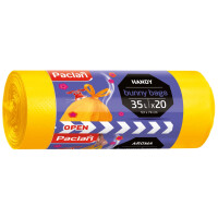 Worki na śmieci Paclan Bunny Bags kwiatowe 35 l 20 szt. 20 szt. 35 l Żółty