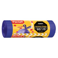 Worki na śmieci Paclan Bunny Bags lawendowe 60 l 15 szt. 15 szt. 60 l Fioletowy