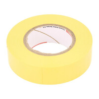 N-12 PVC TAPE 19MMX20M YELLOW PLYMOUTH, Tape: electrical insulating (PLH-N12-19-20/YE)