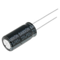 KM 220U/63V SAMXON, Capacitor: electrolytic (KM220/63)