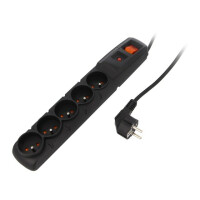 ACAR F5 3M BLACK HSK DATA, Plug socket strip: protective (ACAR-F5-3B)