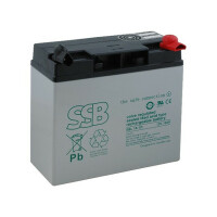 SBL 18-12I SSB, Re-battery: acid-lead (ACCU-HP18-12SLI)